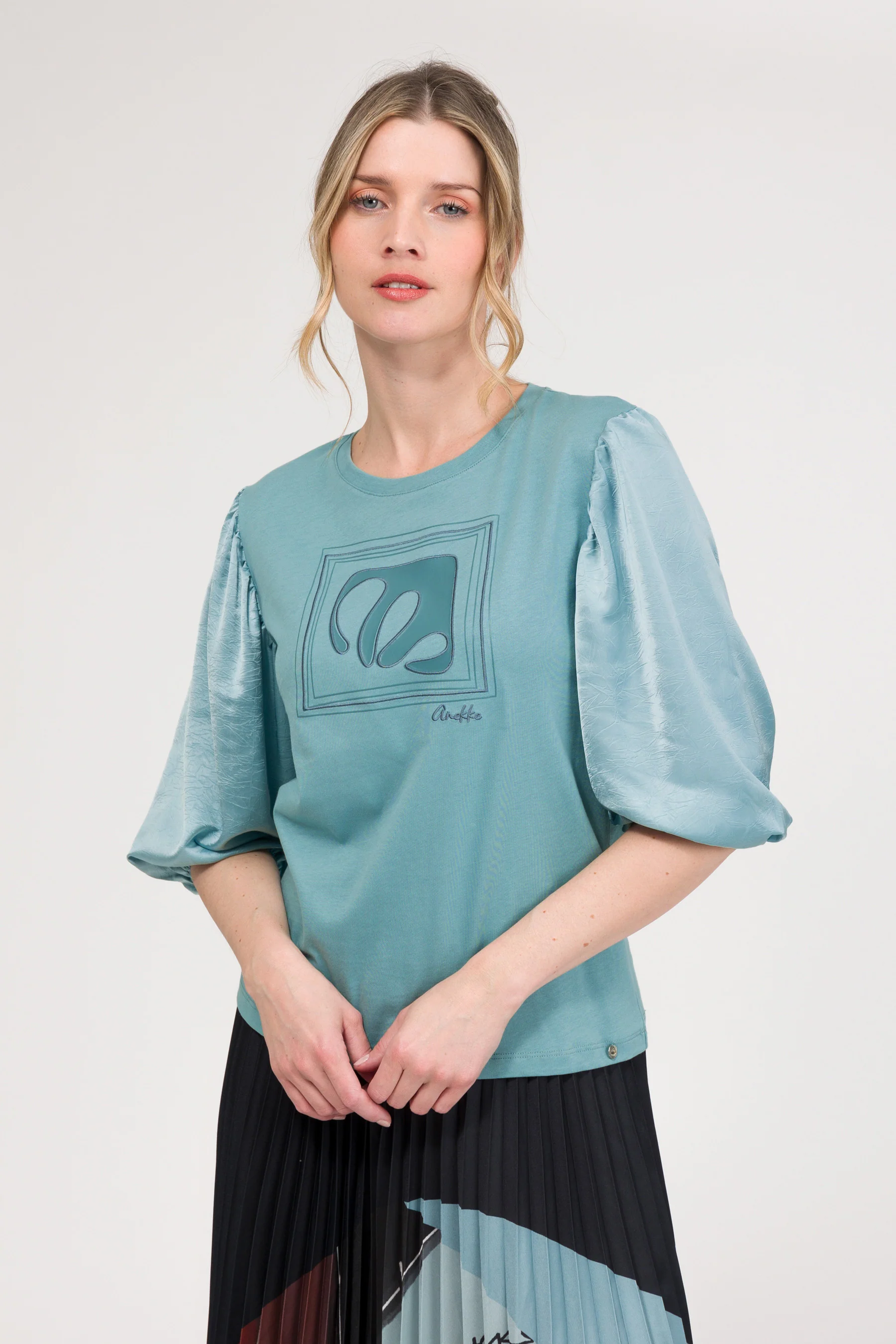 T-shirt à manches bouffantes bleu - Image 2