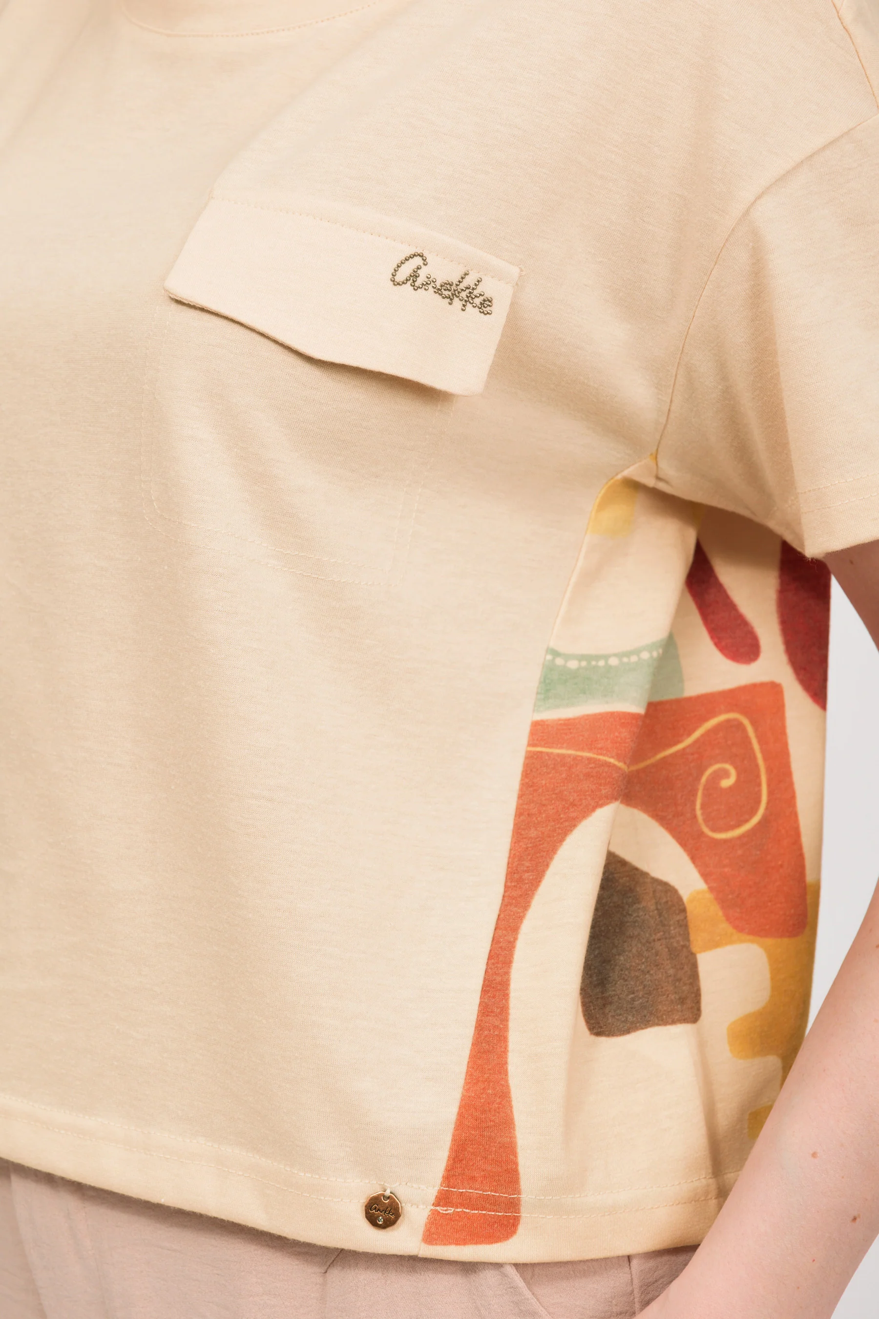T-shirt à manches courtes beige - Image 5
