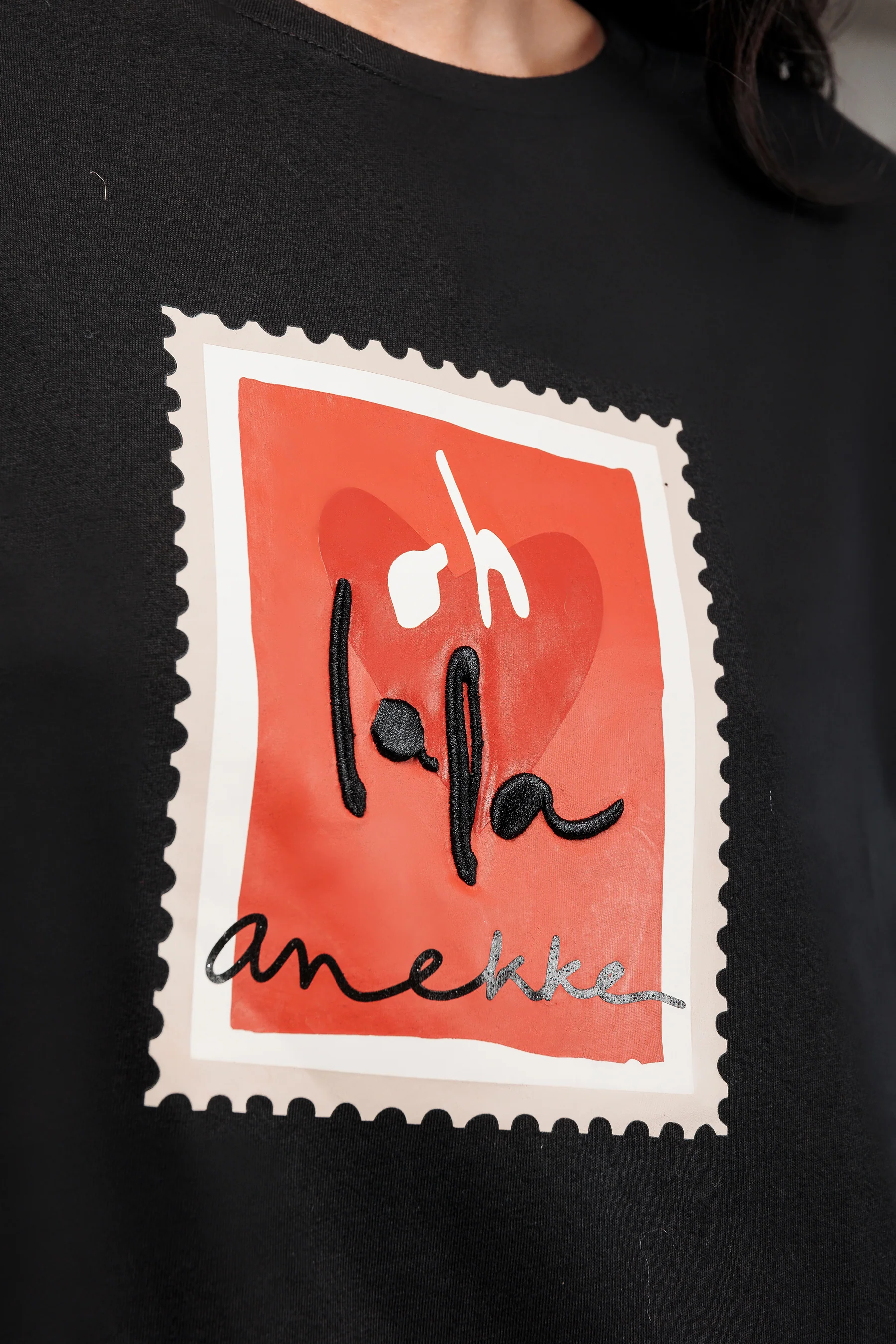 T-shirt à manches courtes noir Mademoiselle - Image 2