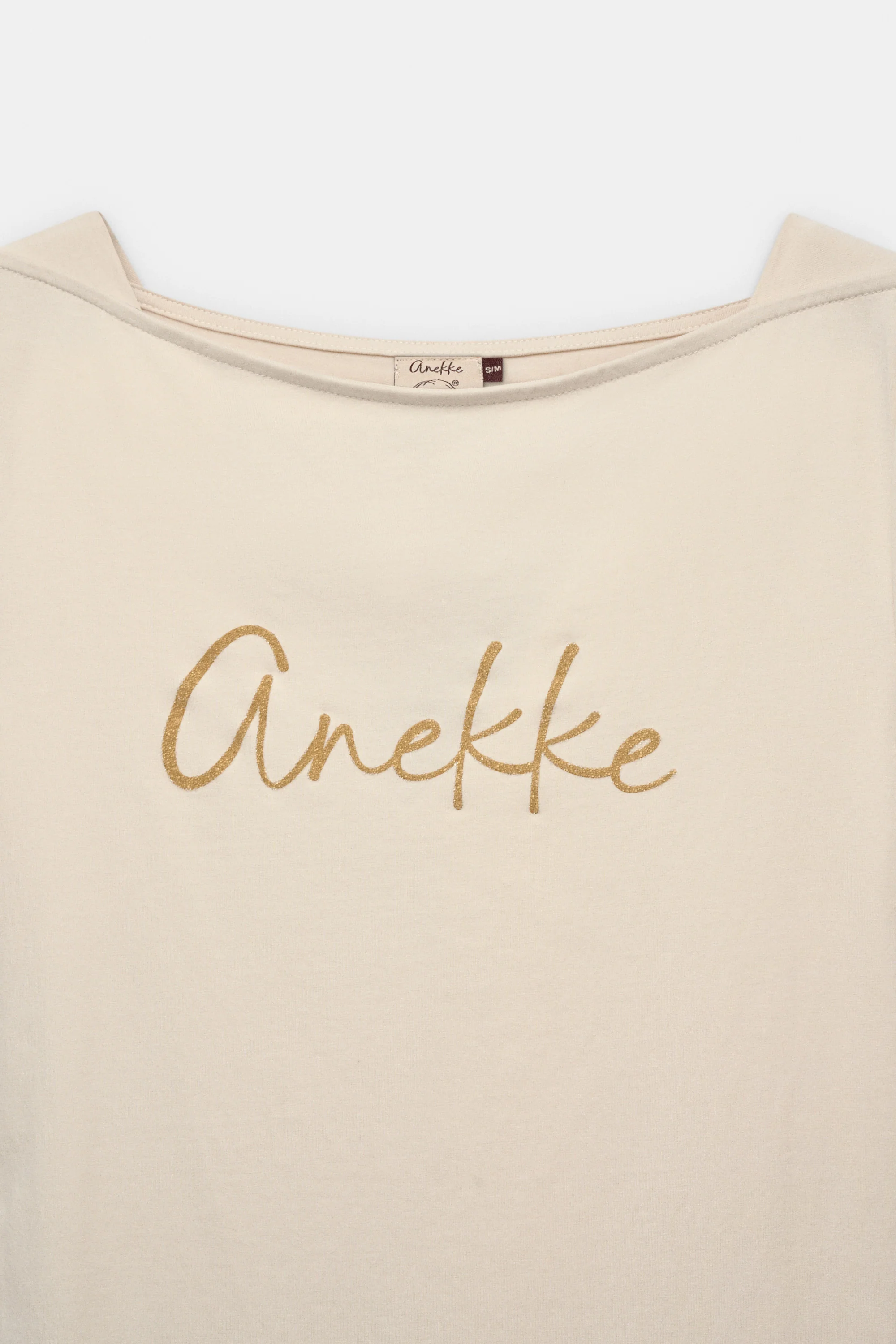 T-shirt à manches longues beige avec logo - Image 3