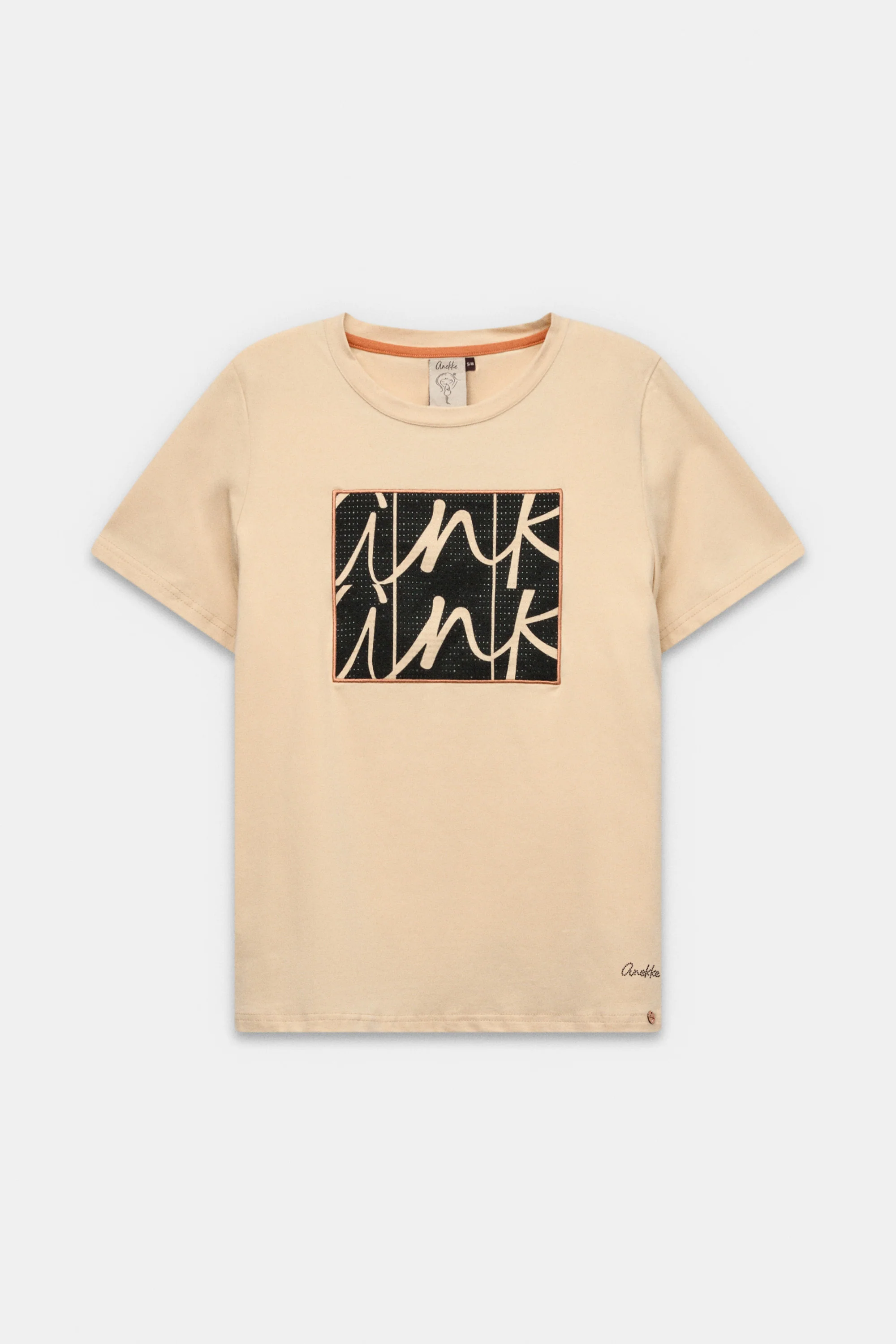 T-shirt beige à manches courtes