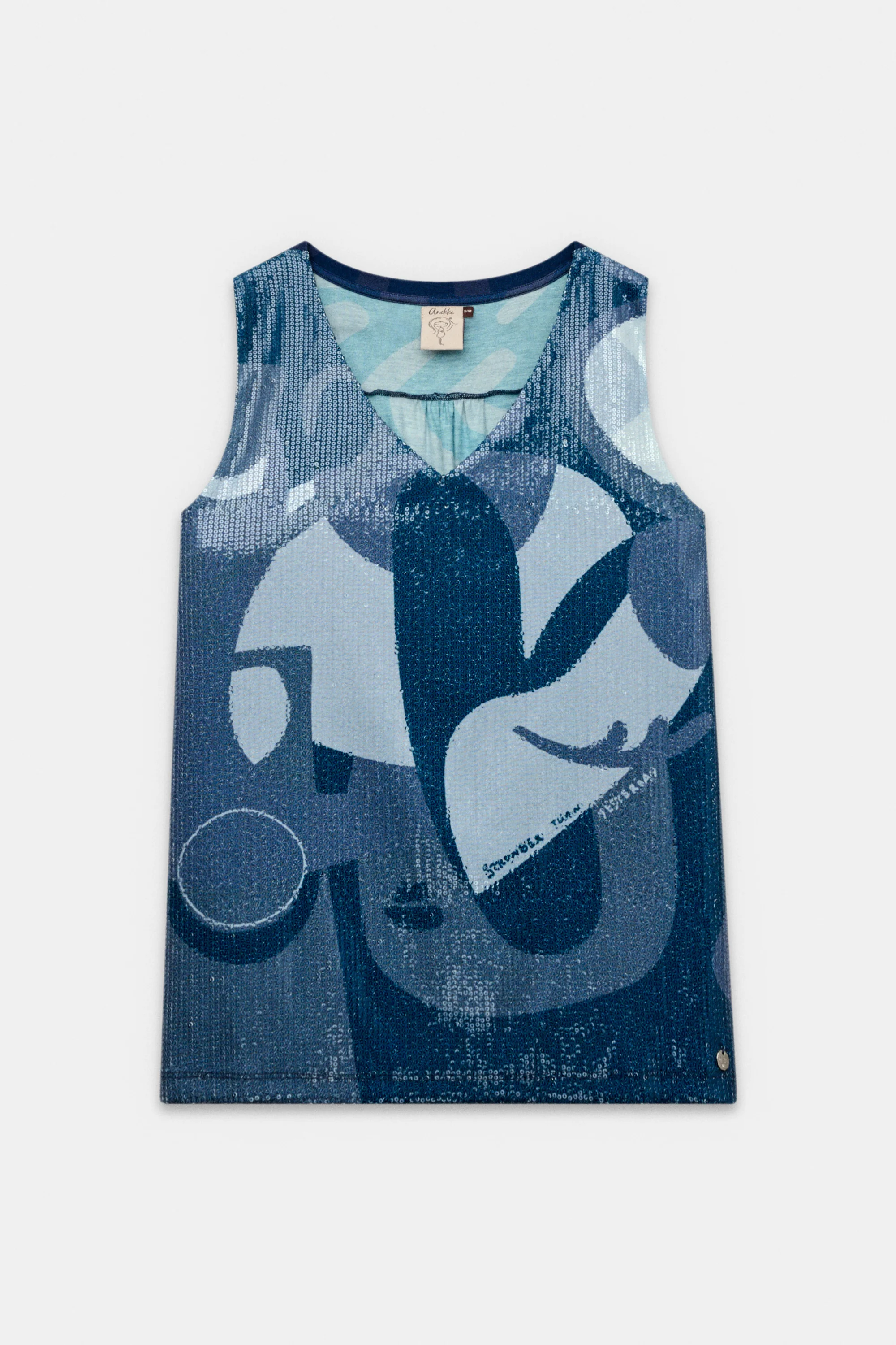 T-shirt bleu à paillettes