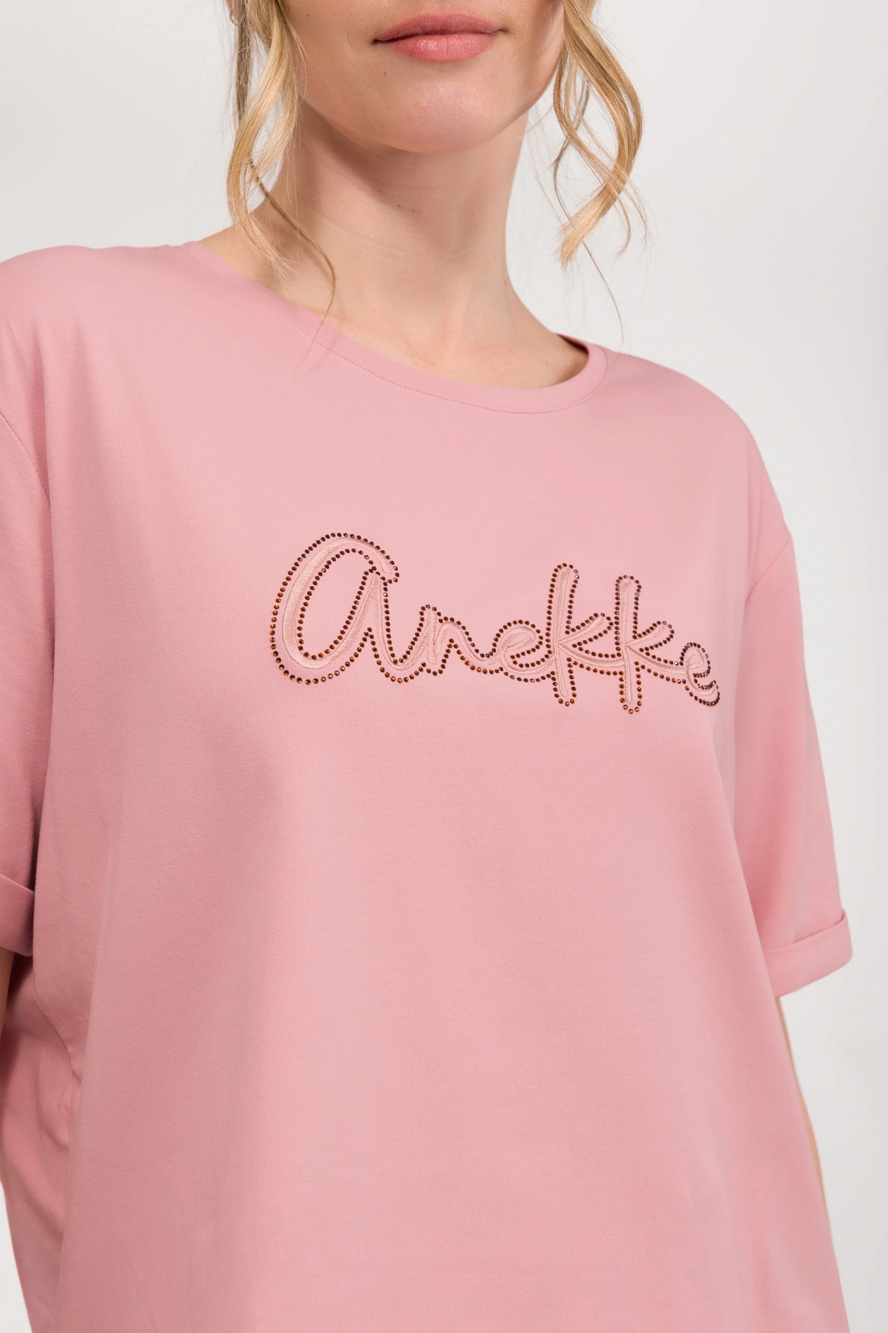 T-shirt rose à manches courtes avec logo - Image 5