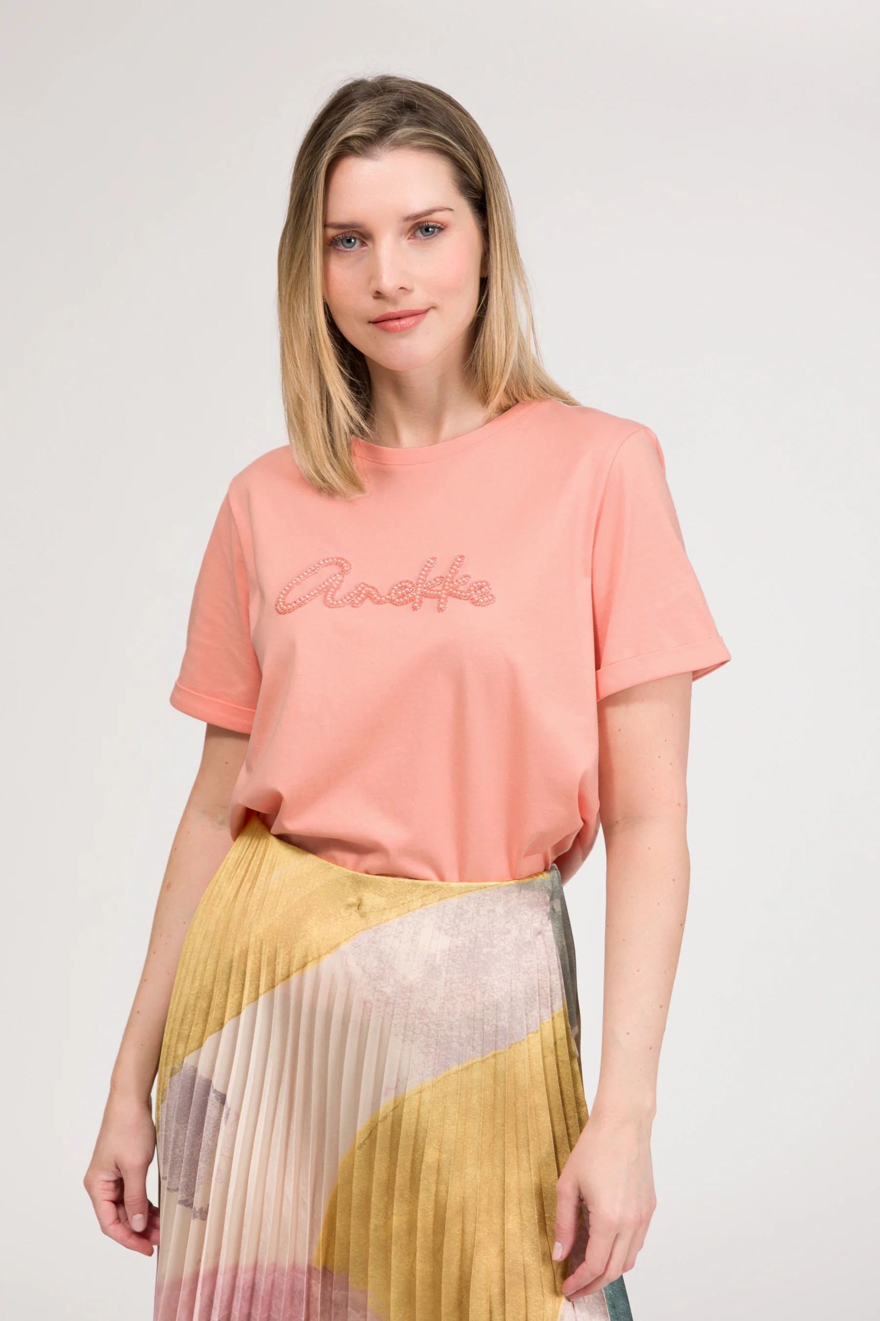 T-shirt saumon avec logo - Image 2
