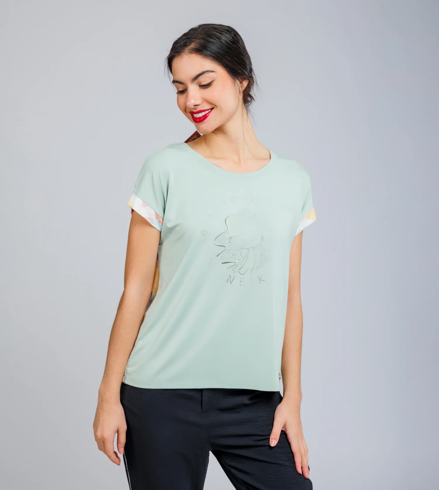 T-shirt vert à manches courtes Memories - Image 6