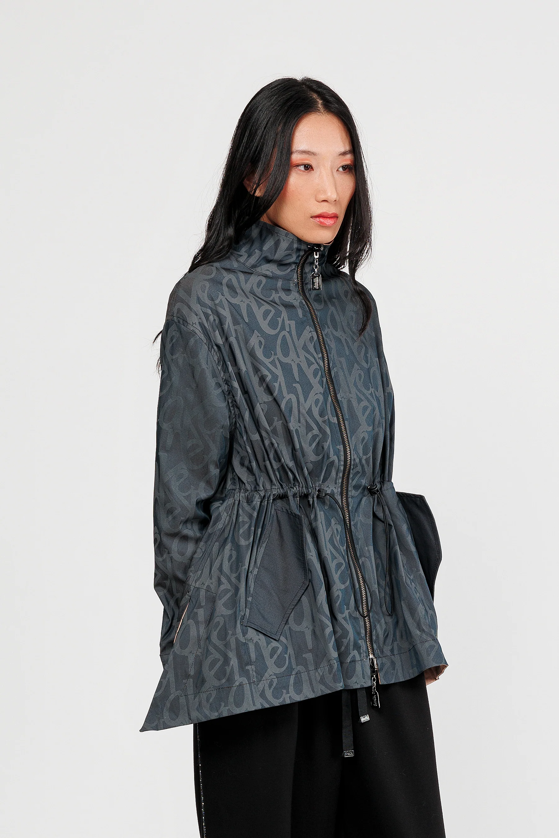 Veste réversible noir et beige
