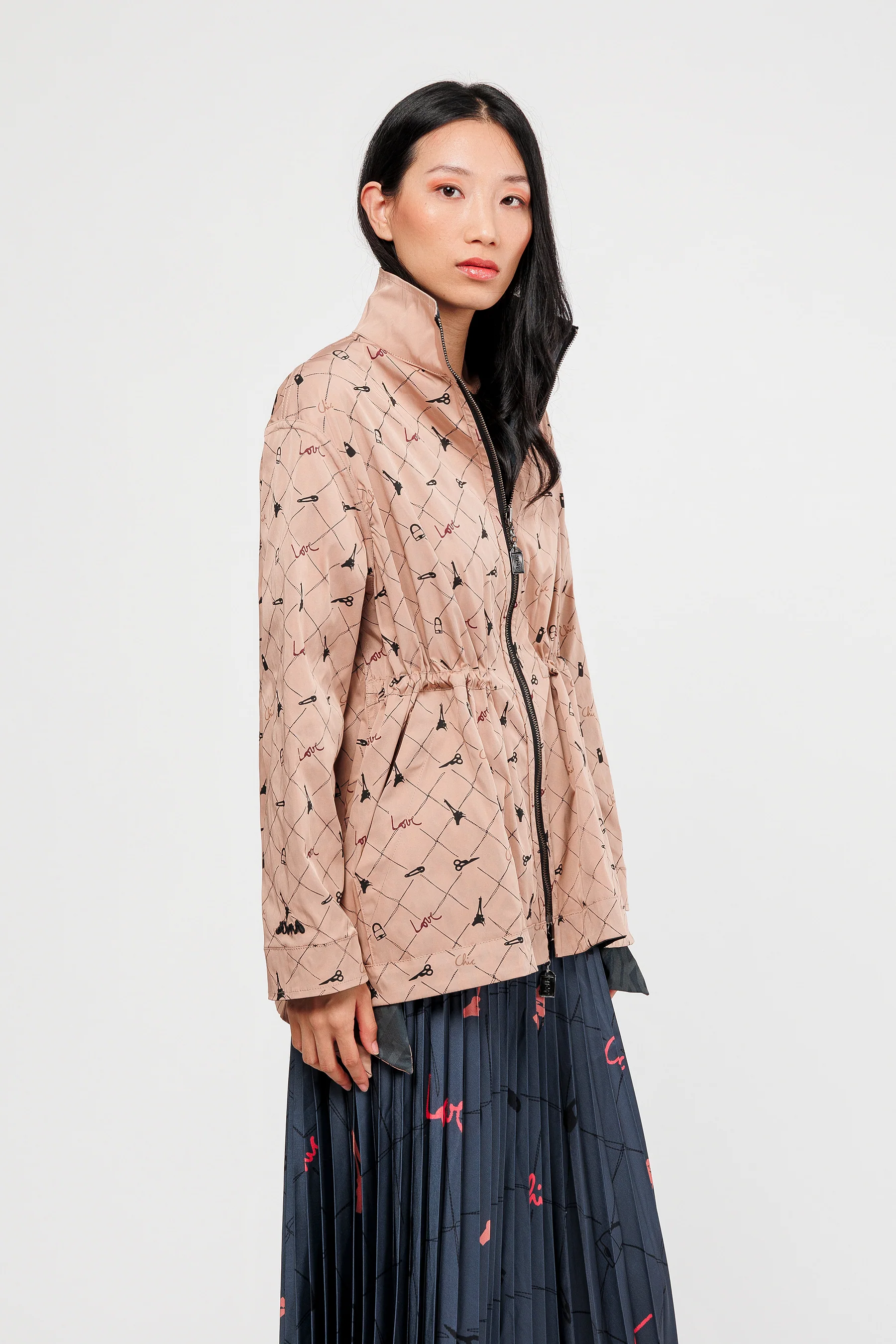 Veste réversible noir et beige - Image 2