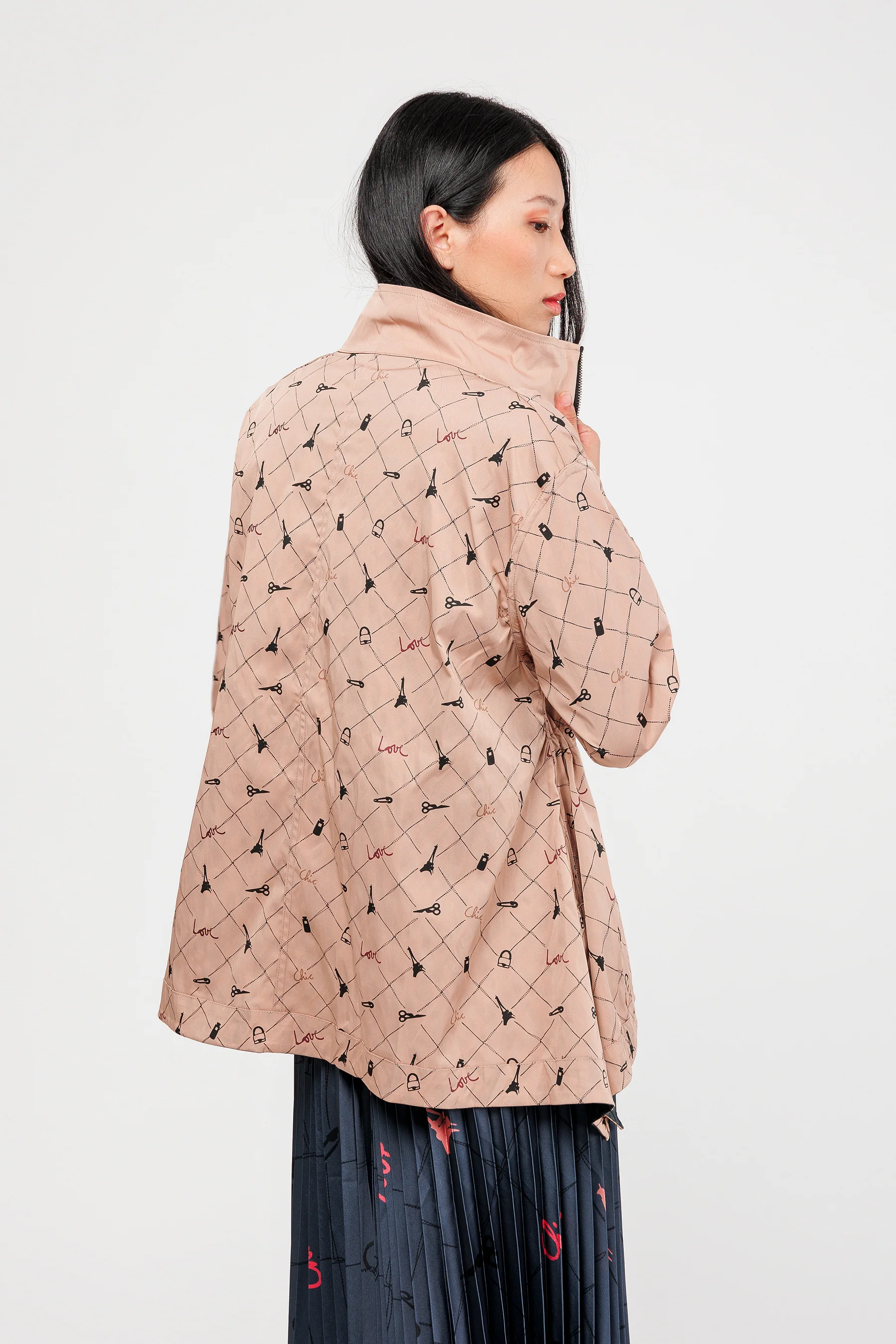 Veste réversible noir et beige - Image 5