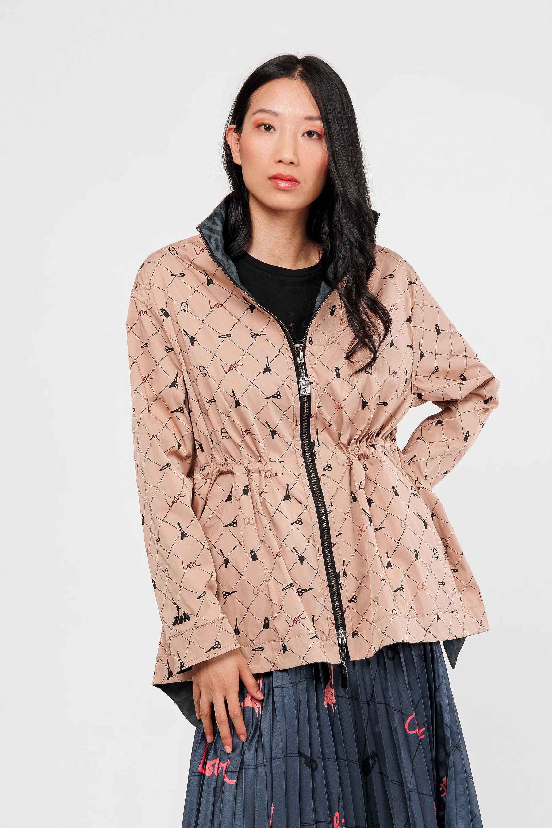 Veste réversible noir et beige - Image 6