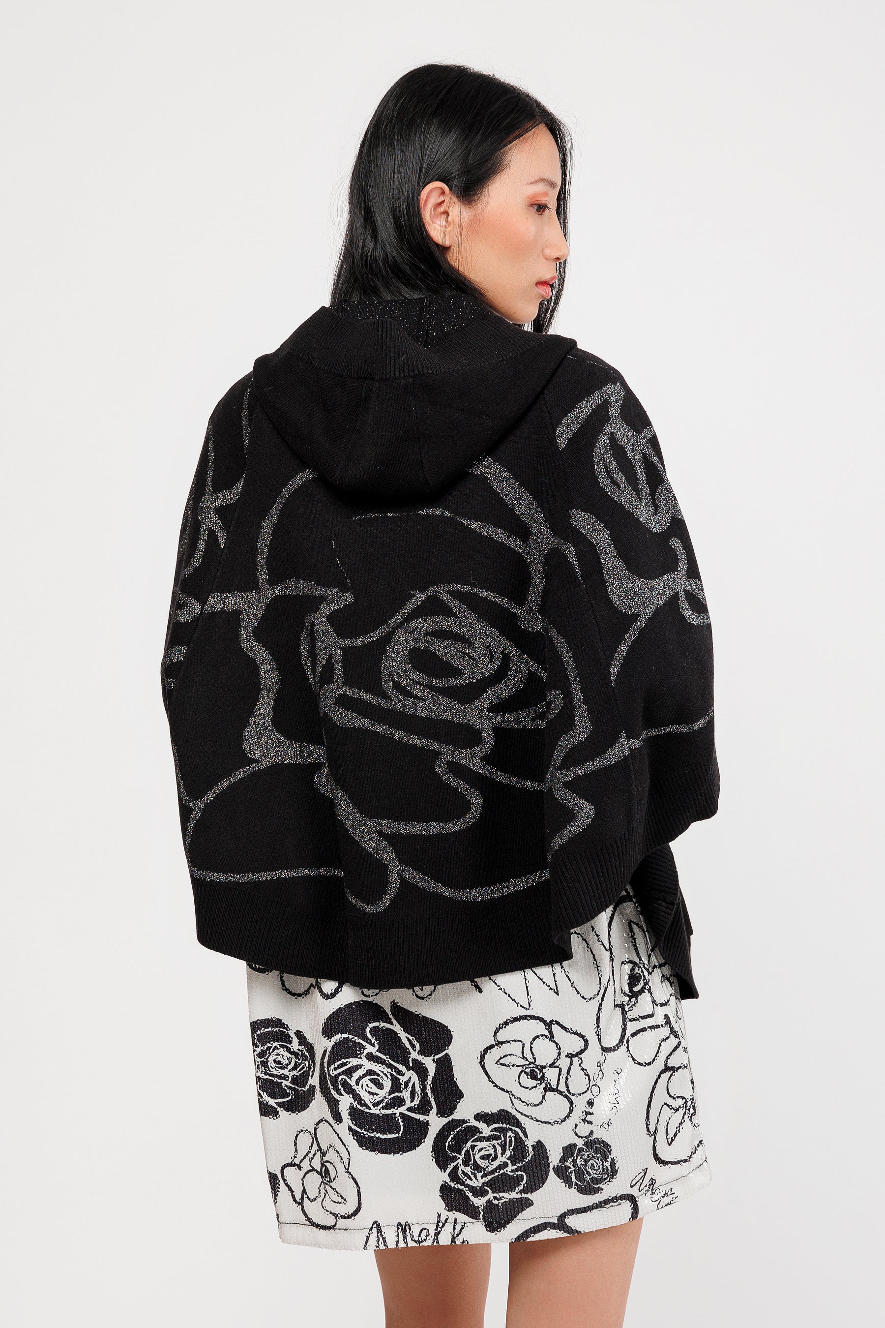Veste style poncho noir - Image 3